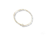 Elegant solid 18k gold brick link bracelet with pearl clasp