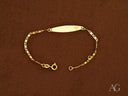 Elegant solid 18k gold kids ID bracelet with heart emblem