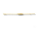 Elegant solid 18k gold kids ID bracelet with customizable oval plate
