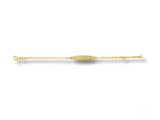 Elegant solid 18k gold kids ID bracelet with customizable oval plate