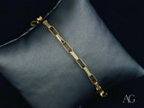 Elegant solid 18k gold kids bracelet with brick link design