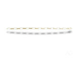Shiny solid 18k gold kids bracelet with lobster lock and brick link design