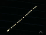 Elegant solid 18k gold kids bracelet with lobster lock and brick link design