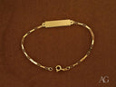 Elegant solid 18k gold kids bracelet with customizable id plate