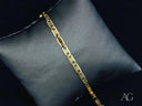 Elegant solid 18k gold piastrine link bracelet with rectangular links