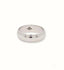 Polished white gold wedding band with beveled edges, elegant white 18k gold jewelry