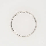 Elegant white 18k gold wedding band with thin silver finish