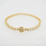 Elegant zirconia tennis bracelet in art gold jewelry