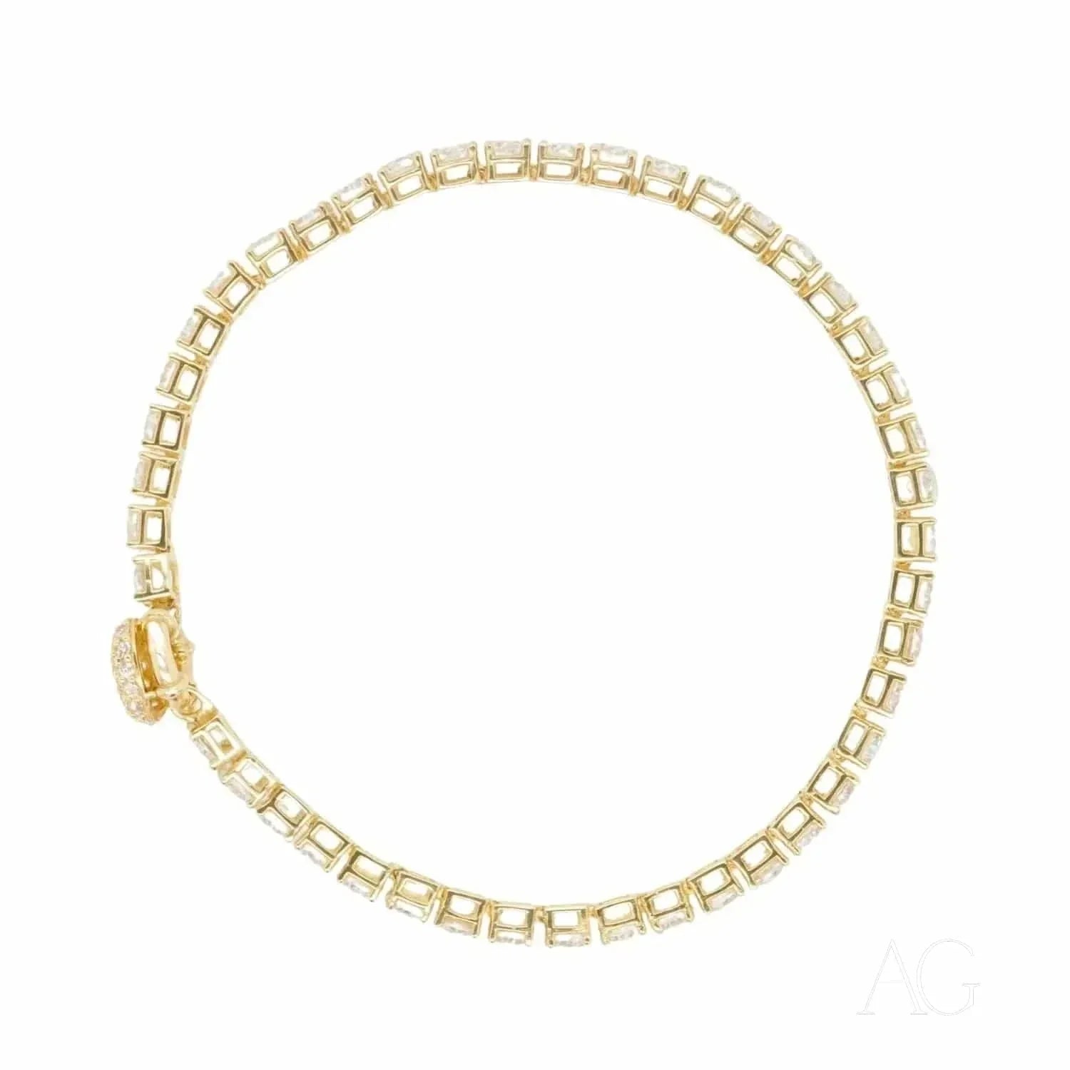 Elegant zirconia tennis bracelet in delicate gold with diamonds, Greater Boston area