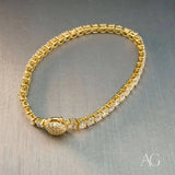 Elegant gold tennis bracelet with brilliant-cut diamonds, Greater Boston area