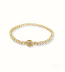 Elegant zirconia tennis bracelet in art gold jewelry