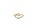 18k yellow gold CZ flower delicate ring with star diamond cluster