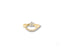 18k yellow gold gold cz flower ring with star-shaped diamond cluster and pavé band