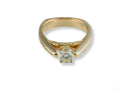 18k Gold Embrace of Light Engagement Ring with Cushion-Cut Diamond