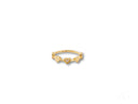 Elegant 18k yellow gold CZ heart ring with three diamond-accented hearts
