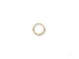Elegant 18k yellow gold CZ heart ring with wavy scalloped edges