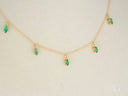 18k gold emerald necklace with marquise-cut emerald droplets