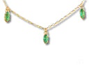 Emerald Droplets: 18k gold necklace with marquise-cut emeralds