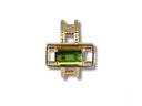 18k gold green tourmaline slide-on ring with baguette-cut gem