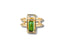 Gold ring with baguette-cut green tourmaline, 18k gold green tourmaline slide-on top