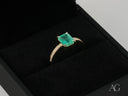 Emerald Majesty 18K gold ring with radiant-cut emerald and diamonds