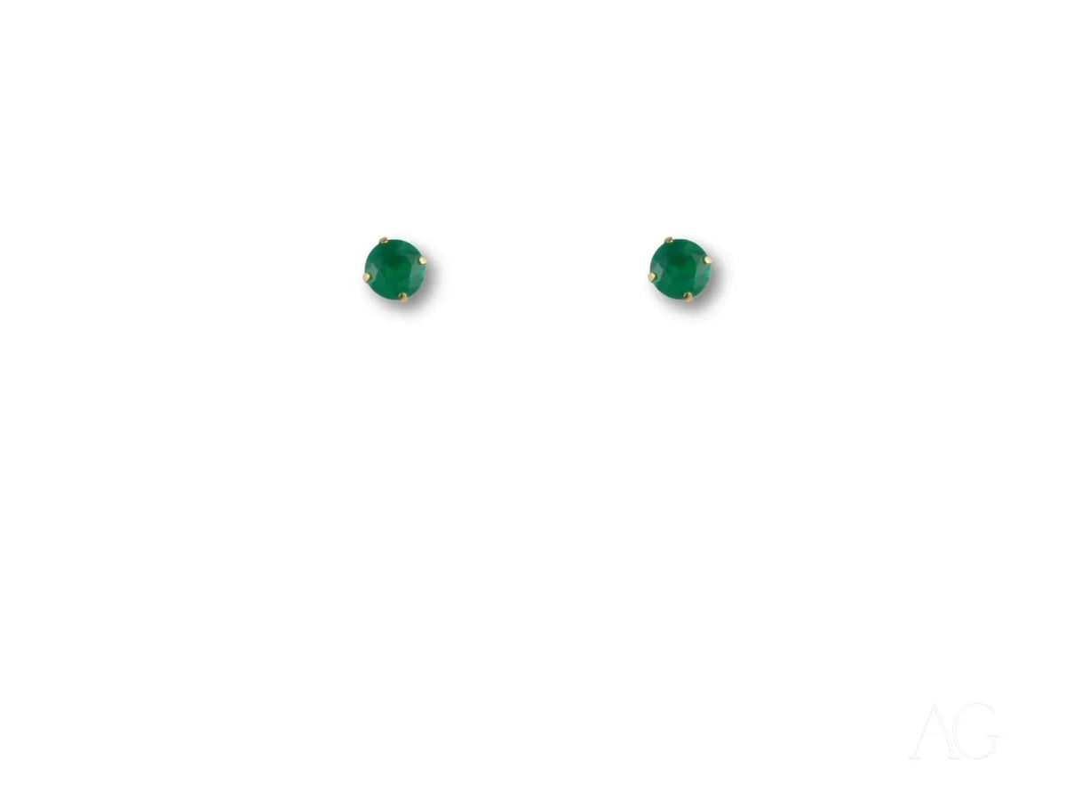 Emerald Radiance 18k gold green cubic zirconia stud earrings