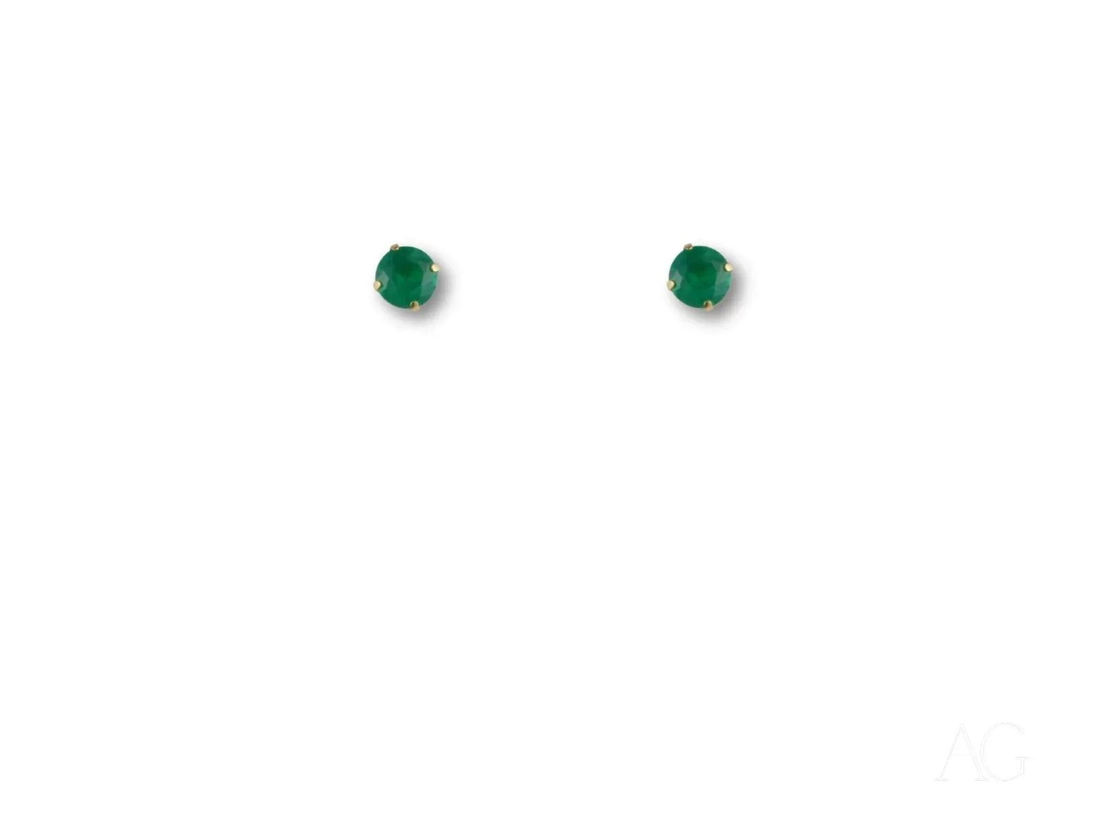 Emerald Radiance 18k gold green cubic zirconia stud earrings