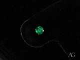 Emerald Radiance 18k gold green CZ stud earring with emerald gem
