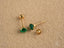 Emerald Radiance Earrings featuring green cubic zirconia in 18k gold with screw-back closures