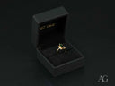 Emerald Whisper 18K gold green tourmaline ring in open black gift box