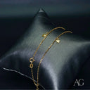 18k gold anklet with sparkling zirconias and charming heart star pendants