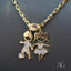 Art gold jewelry 18k solid gold pendant doll featuring charms of children playing and loving mom