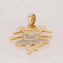 Enchanting 18k solid gold pendant doll with pavé diamonds