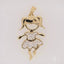 Gold pendant doll in 18k solid gold with CZ gemstones, an art gold jewelry piece