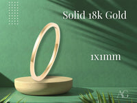 Essence Linea 1mm art gold jewelry ring bangle in 18k solid gold