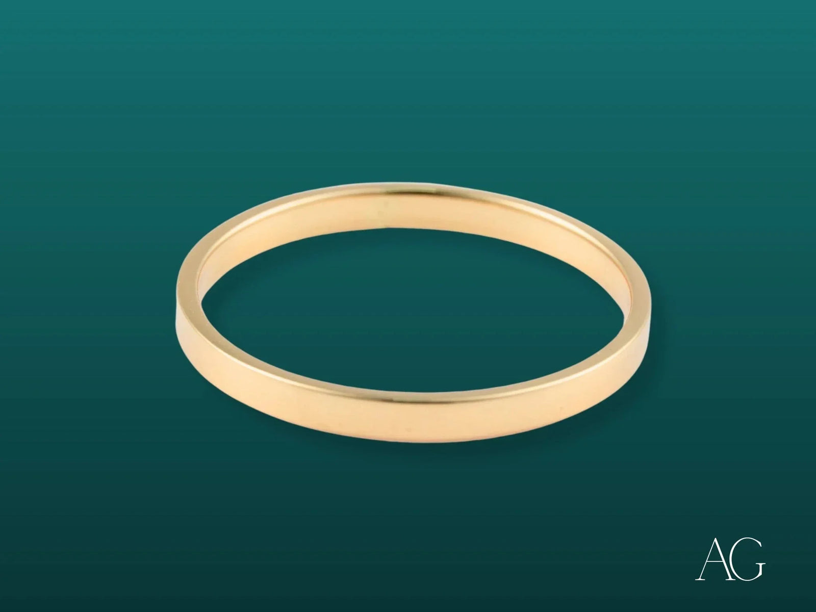 Polished yellow gold Essence Linea 2mm ring in art gold jewelry