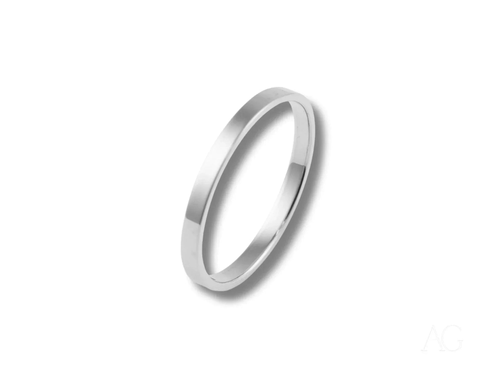 Essence Linea 2mm ring in polished silver art gold jewelry
