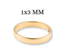 Essence Linea 3mm ring: plain art gold jewelry band, 1x3 mm size