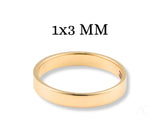 Essence Linea 3mm ring: plain art gold jewelry band, 1x3 mm size