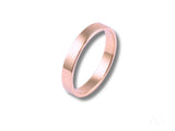 Rose gold flat wedding band from Essence Linea 3mm ring
