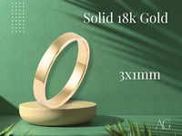 Essence Linea 3mm ring in solid 18k art gold jewelry, 3x1mm band