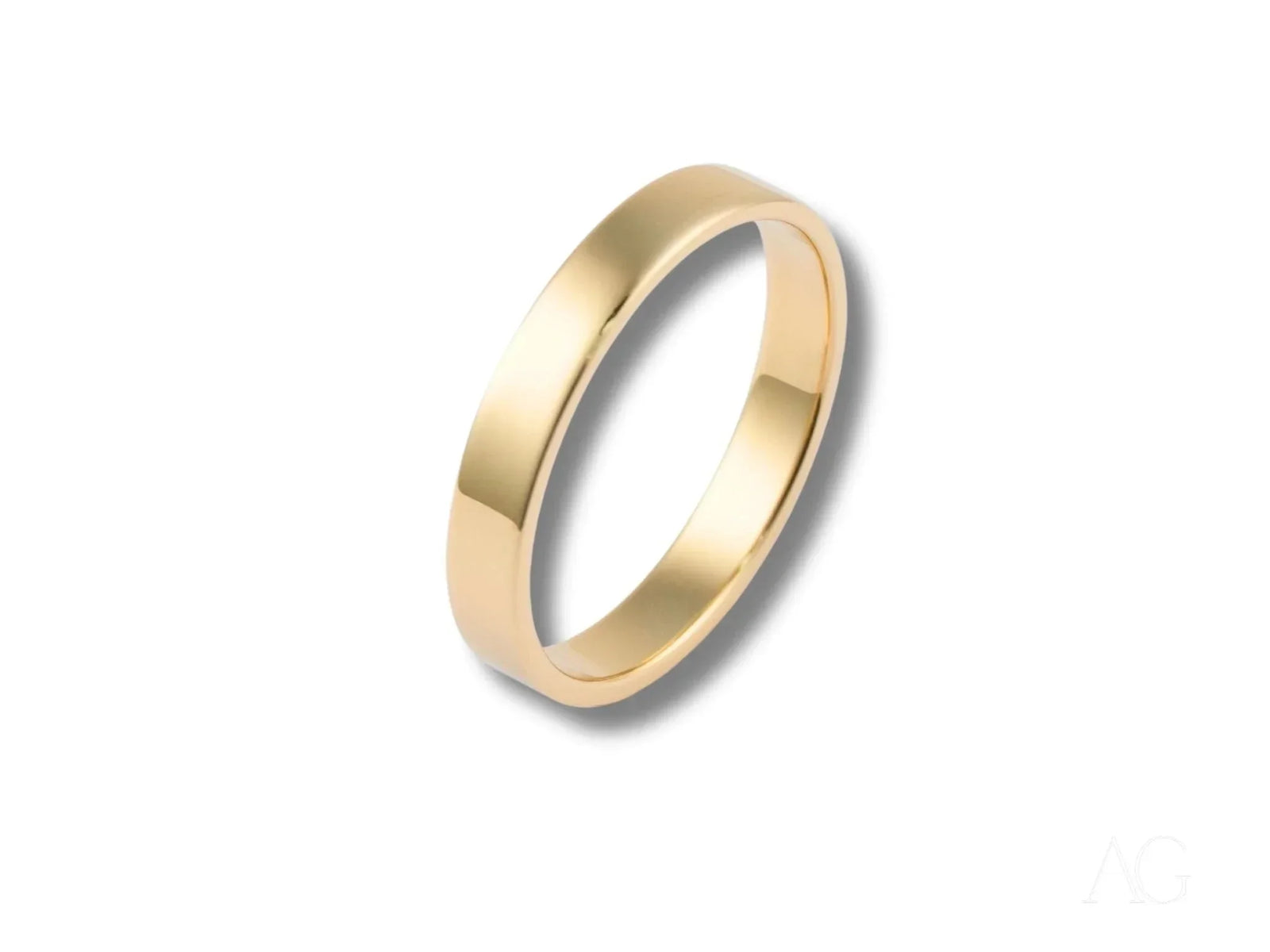 Essence Linea 3mm ring in solid gold with flat outer surface