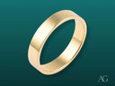 18k yellow gold Essence Linea 4mm ring with polished flat top and rounded edges