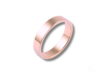 Shiny 18k yellow gold Essence Linea 4mm rose gold wedding band