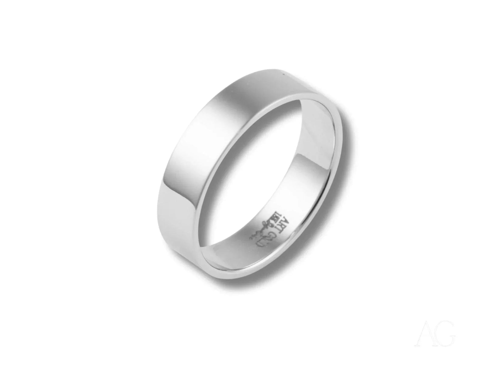 Polished silver Essence Linea 5mm wedding band ring