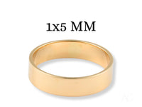 Essence Linea 5mm 18k solid gold ring, polished art gold jewelry band