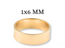 Essence Linea 6mm flat plain gold band ring, 1x6 mm art gold jewelry