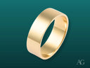 Polished gold Essence Linea 6mm wedding band with flat surface