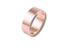 Shiny rose gold wedding band from Essence Linea 6mm with flat profile, part of art gold jewelry collection