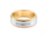 Eternal Duo gold wedding band with three inset diamonds